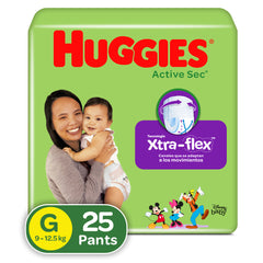 Pañales Huggies Active Sec Ajuste Perfecto Etapa 3/G x 25 Unds