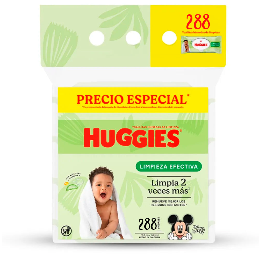 Toallitas húmedas Huggies active fresh x 288 Unds